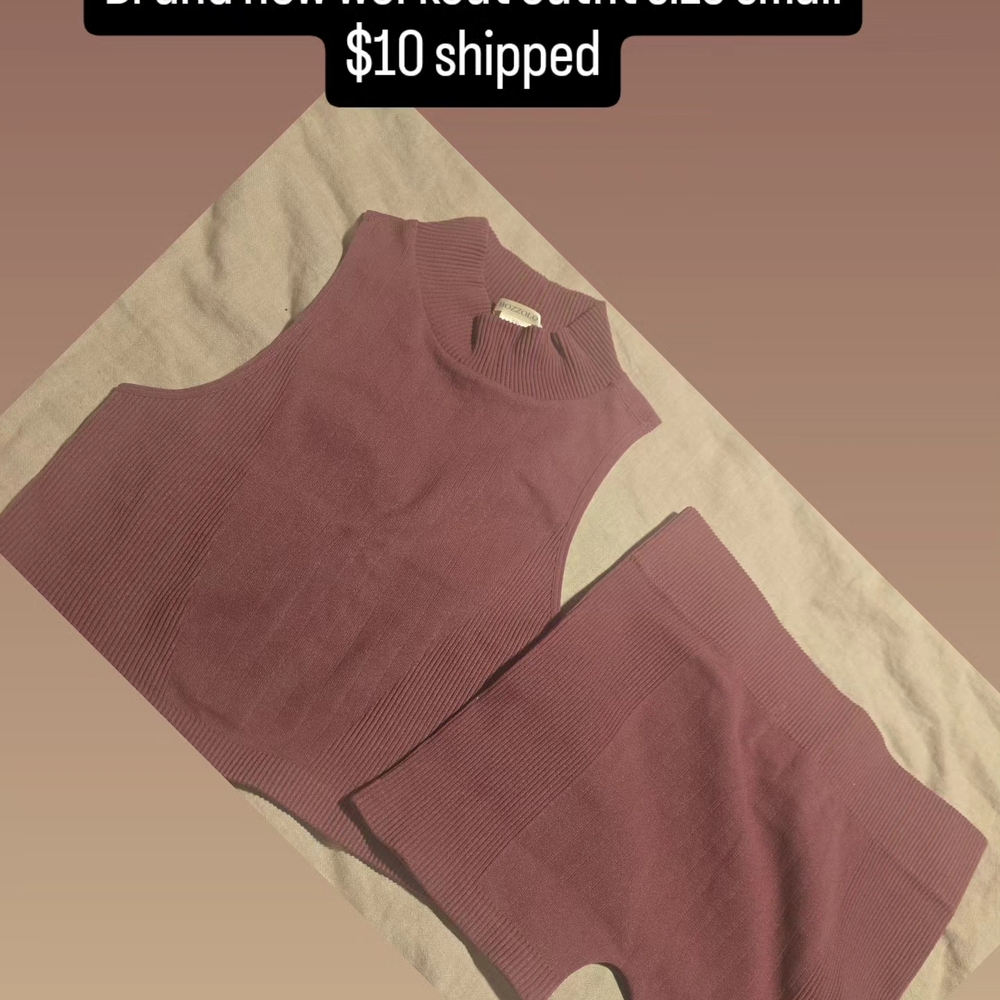 Sleeveless Knit Crop Top and High-Waist Shorts Set - Dusty Mauve